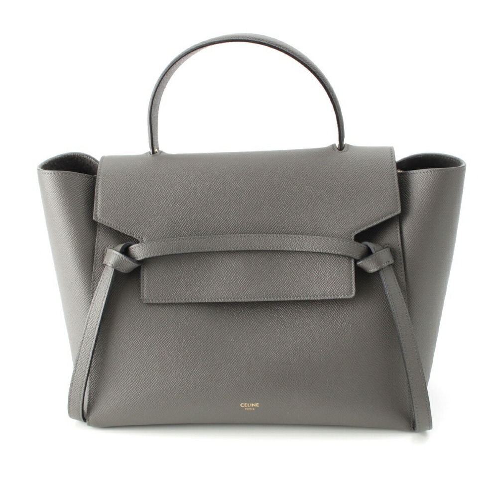 Celine Handbag Mini Grey Shoulder Bag Belt